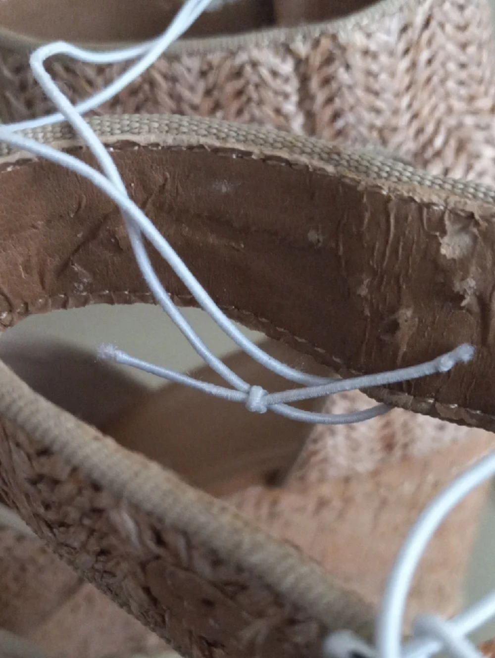 Universal Thread Tan Braided Espadrille Wedge Sandals with Ankle Buckle Size 11